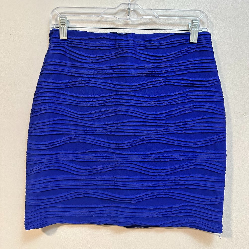 Forever 21 Wave Ripple Blue Skirt Size L